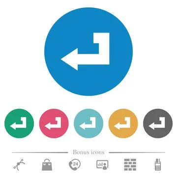 Return key flat round icons Stock Illustration