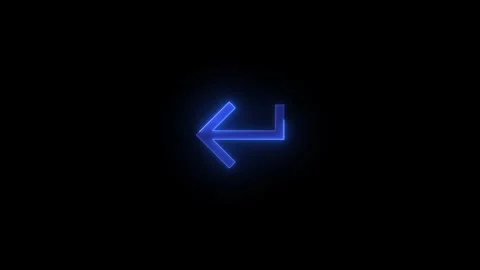 Return key sm stroke icon glowing neon animation Stock Footage 289520333