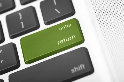 Return laptop button Stock Illustration