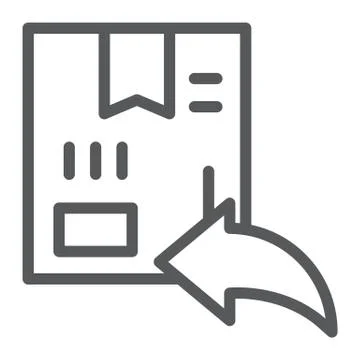 Return line icon, delivery and shipping, box sign, vector graphics, a linear Stock Illustration