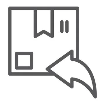 Return line icon, parcel and delivery, package sign, vector graphics, a linear Stock Illustration