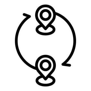 Return location icon, outline style Stock Illustration