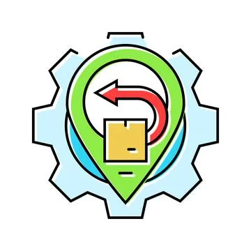 Return logistics logistic manager color icon vector illustration Stock Illustration