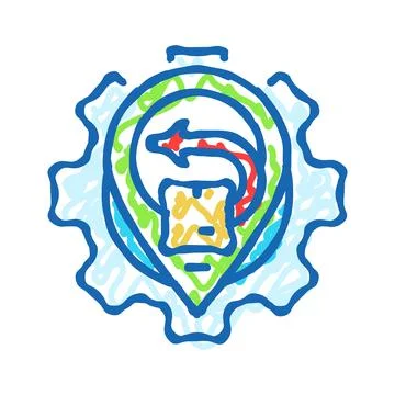 Return logistics logistic manager icon doodle illustration Stockillustratie