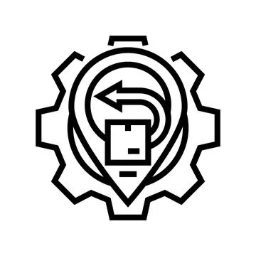 Return logistics logistic manager line icon vector illustration Stock Illustration