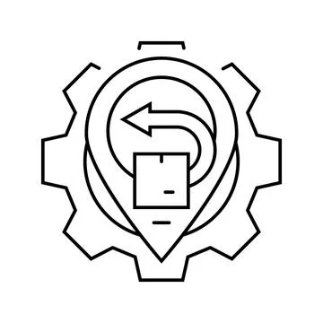 Return logistics logistic manager line icon vector illustration Stock Illustration