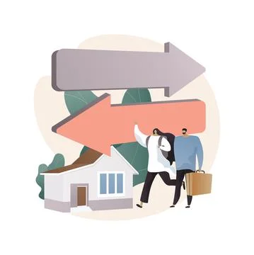 Return migration abstract concept vector illustration. Stock Illustration