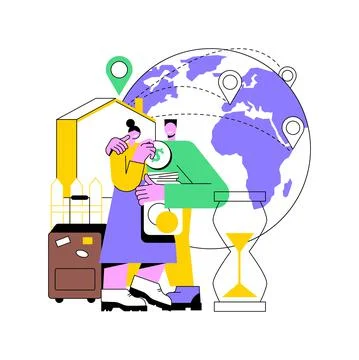Return migration abstract concept vector illustration. Stock Illustration