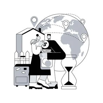 Return migration abstract concept vector illustration. Stock Illustration