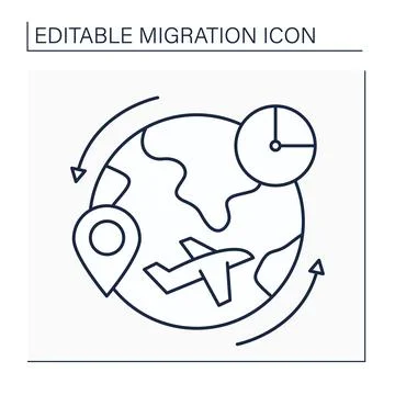 Return migration line icon Stock Illustration