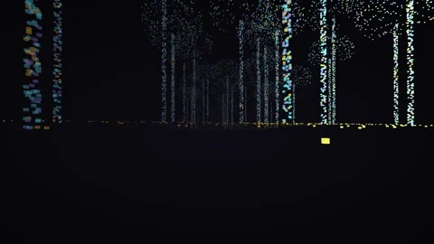 Return number lidar point cloud forest trail backpack mobile mapping woodland Stockbeeldmateriaal 342137904