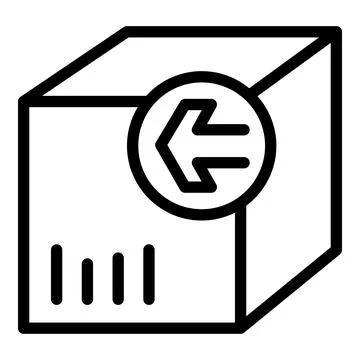 Return order icon, outline style Stock Illustration