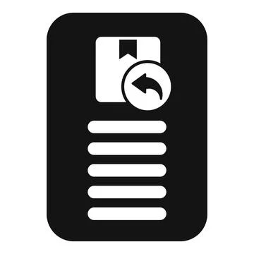 Return order request form with arrow icon showing return process Stock Illustration