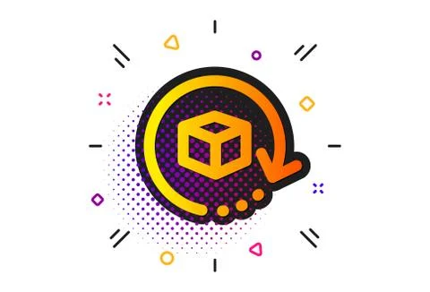 Return package icon. Delivery parcel sign. Cargo goods box. Vector Illustrazione stock