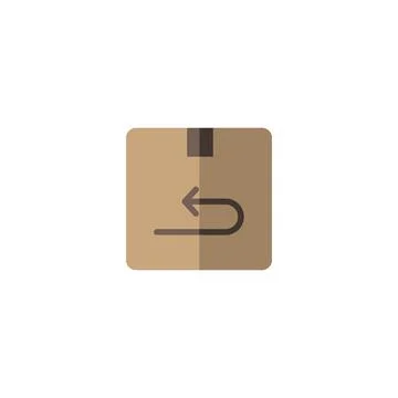Return package. Shipping and delivery box. Flat color icon. Commerce vector i Stockillustratie