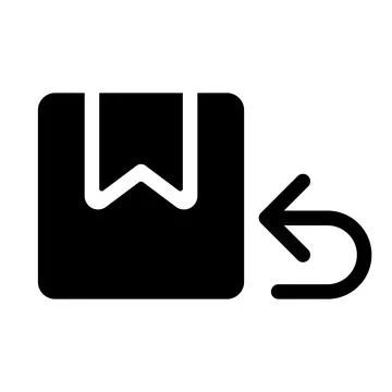 Return parcel black glyph ui icon 스톡 일러스트