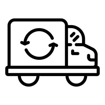 Return parcel car icon, outline style Illustrazione stock