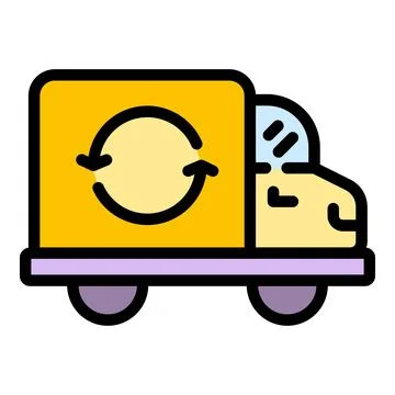 Return parcel car icon vector flat 스톡 일러스트