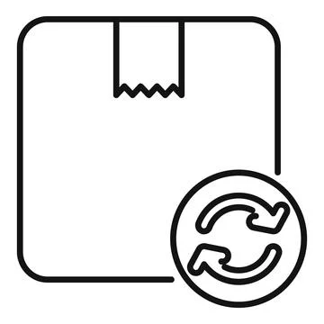 Return parcel with circle arrows sign showing refund or product exchange Stock Illustration