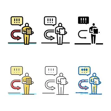 Return parcel color forms icon vector Illustration