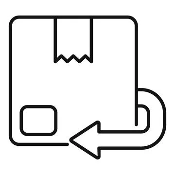 Return parcel with curved arrow sign showing return to sender concept Illustrazione stock