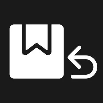 Return parcel dark mode glyph ui icon Stock Illustration