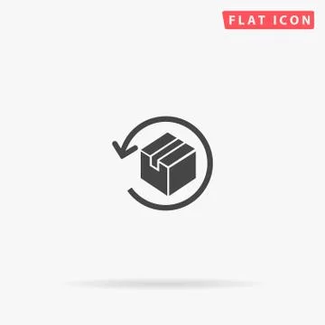 Return Parcel flat vector icon 库存插图
