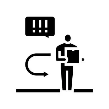 Return parcel glyph icon vector illustration Illustration