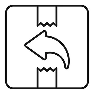Return parcel icon with left arrow showing refund Illustrazione stock