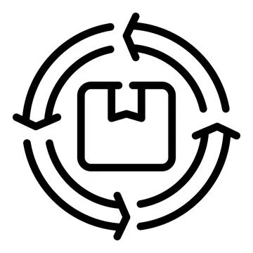Return parcel icon, outline style 스톡 일러스트