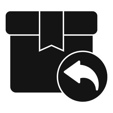 Return parcel icon representing sending back purchase Stock Illustration