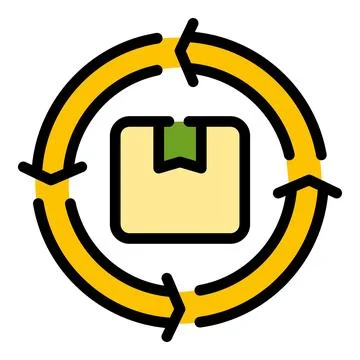 Return parcel icon vector flat Stock Illustration