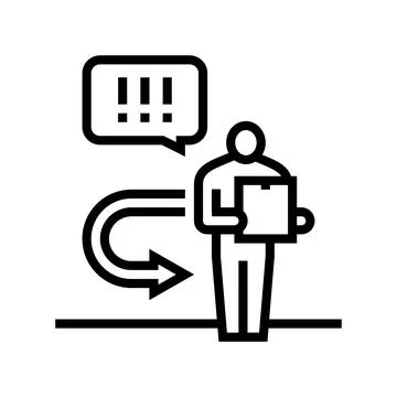 Return parcel line icon vector illustration Stock Illustration