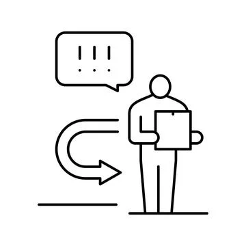 Return parcel line icon vector illustration Stock Illustration