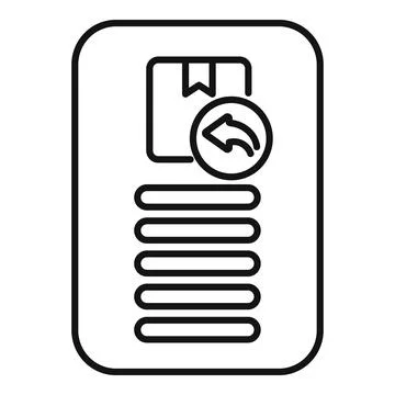 Return parcel list icon showing returned order management 스톡 일러스트