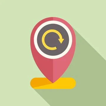Return parcel location icon flat vector. Shop box 库存插图