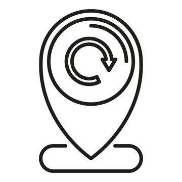 Return parcel location icon outline vector. Shop box Stock Illustration