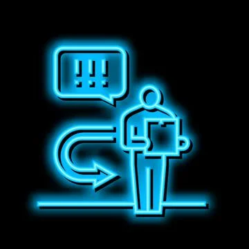 Return parcel neon glow icon illustration Illustration