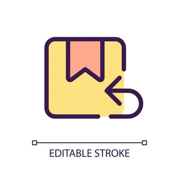 Return parcel pixel perfect RGB color ui icon Stock Illustration