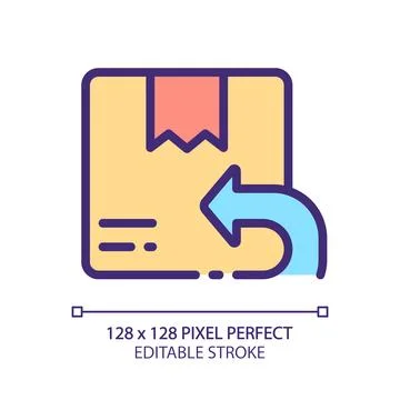 Return parcel pixel perfect RGB color icon Illustrazione stock