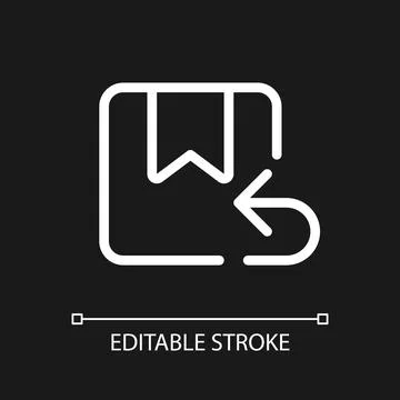 Return parcel pixel perfect white linear ui icon for dark theme Stock Illustration