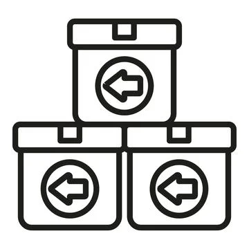 Return parcel stack icon outline vector. Box product イラスト素材