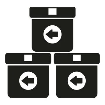 Return parcel stack icon simple vector. Box product Stock Illustration