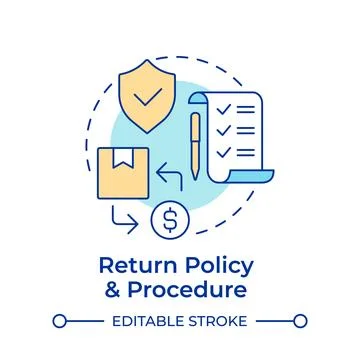 Return policy and procedure multi color concept icon Stock Illustration