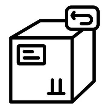 Return policy icon, outline style Stock Illustration