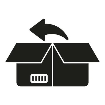 Return product box icon simple vector. Parcel delivery Stock Illustration