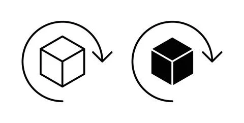 Return purchase icon in black and white. vector icon pack for websites Illustrazione stock