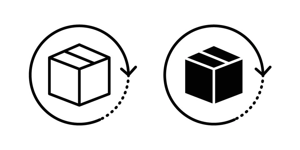 Return purchase icon concept logo design collection Stock Illustration