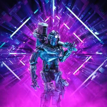 Return of the quantum warrior Stock Illustration