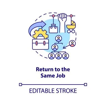 Return to same job concept icon Stock Illustration